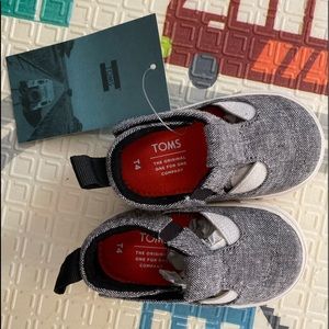 Joon Black Slub Chambray Sweetheart Tiny Toms